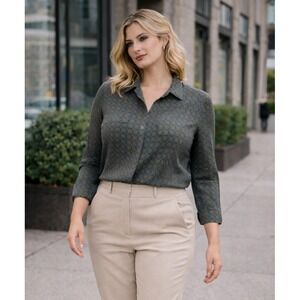 Vintage Calvin Klein Womens Inspired Romantic Effortless Silk Top Sz L Feminine